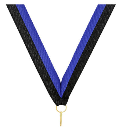Black / Blue V Neck Ribbon