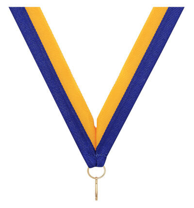 Blue / Gold V Neck Ribbon