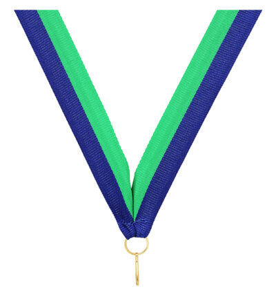 Blue / Green V Neck Ribbon