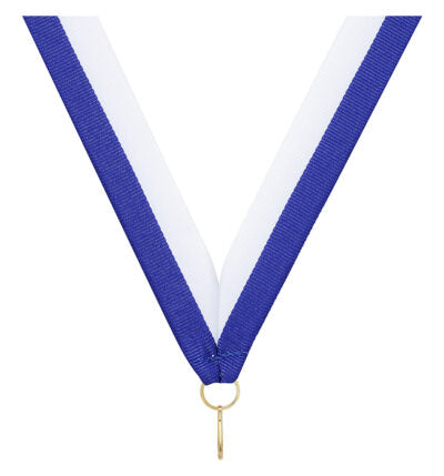 Blue / White V Neck Ribbon