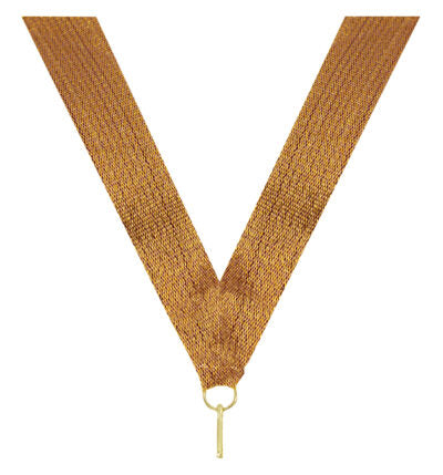 Shiny Bronze V Neck Ribbon