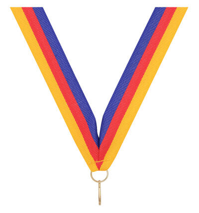 Gold / Red / Blue V Neck Ribbon