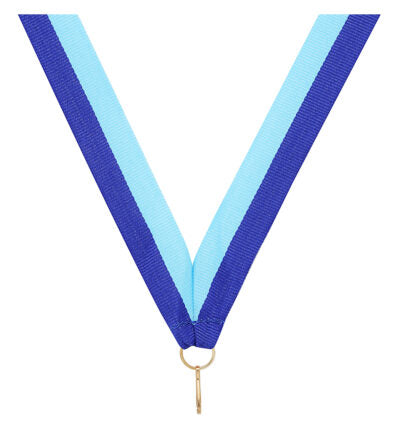 Dark Blue / Light Blue V Neck Ribbon