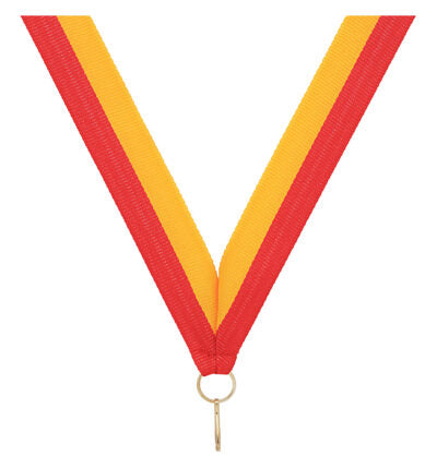 Red / Gold V Neck Ribbon
