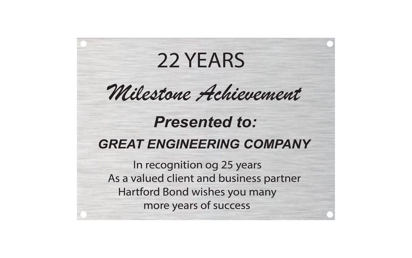Stainless Steel Plaque Silver 210 x 148mm